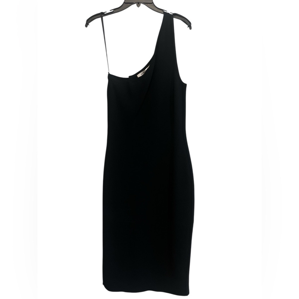 Diane Von Furstenberg Black One-Shoulder Dress Size Medium NEW